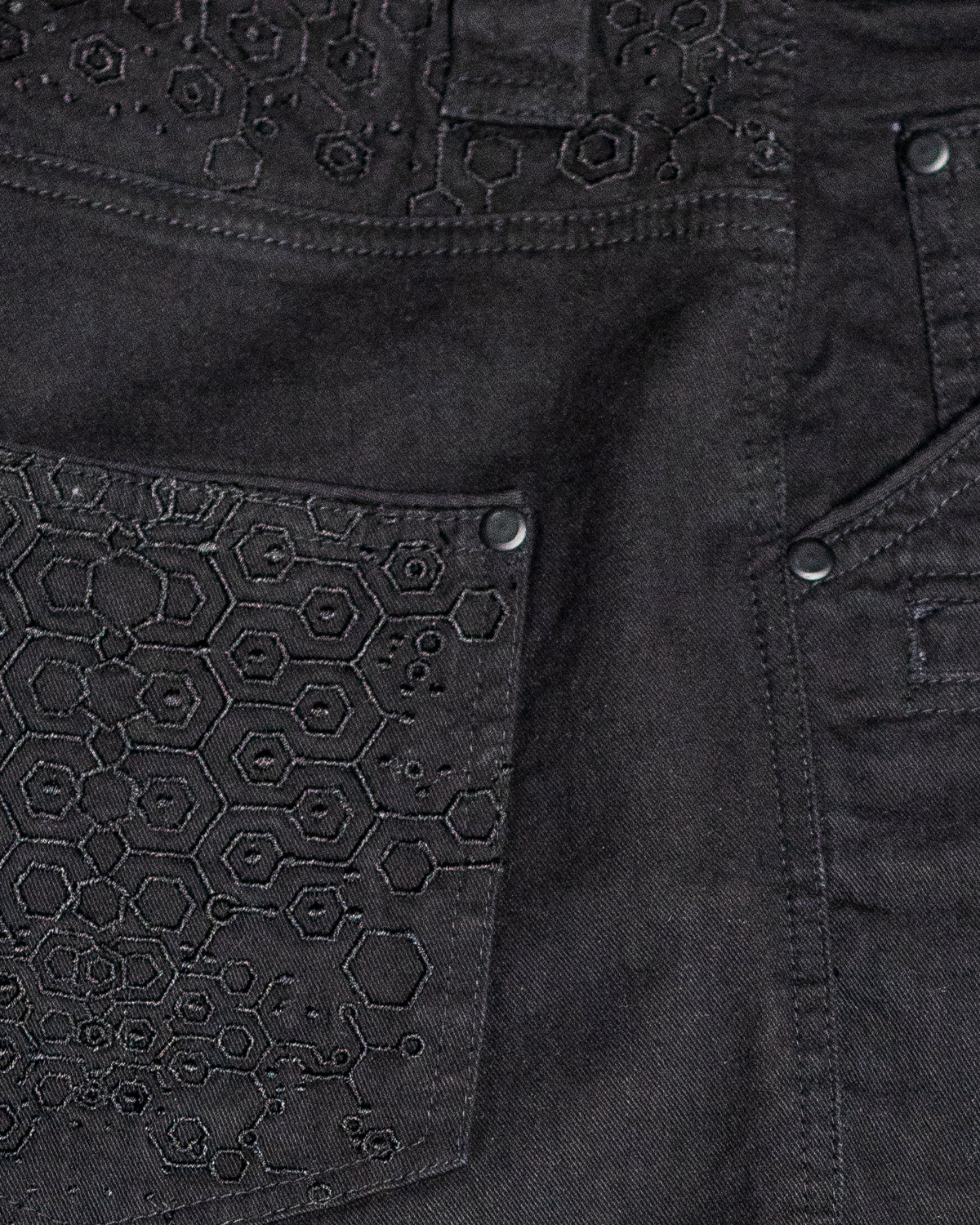 Corsaire Men / Denim Stretchy Digital Embroidey Stonewashed - Black KAMBOZII